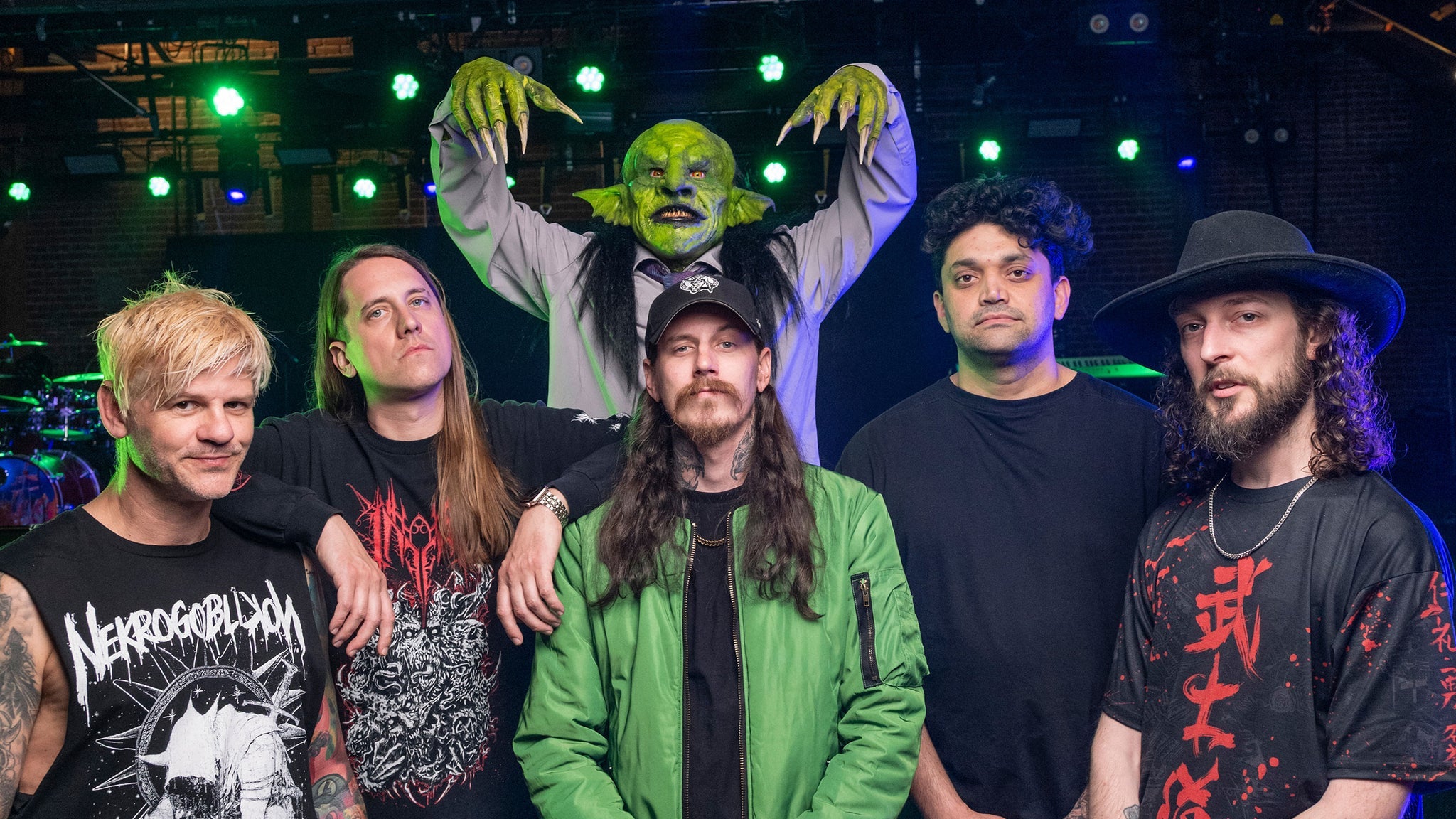 Official landscape promotional artwork for 20 Years of Nekrogoblikon with Special Guests Aborted.