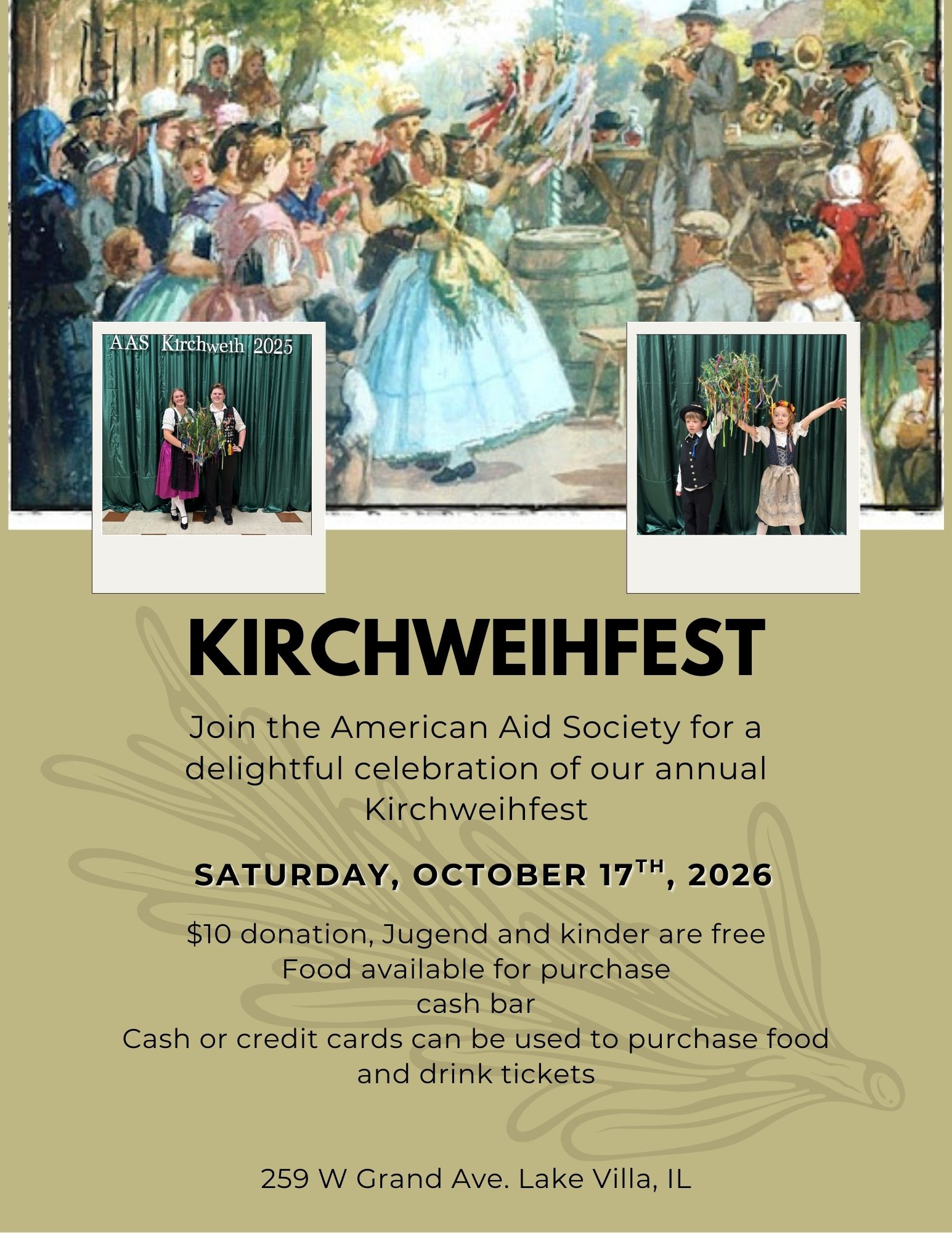 Official 2026 Kirchweihfest flyer featuring photos from the 2025 celebration