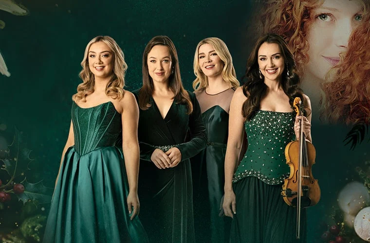 Official Atlanta Symphony Orchestra promotional image of Celtic Woman for the 2026 Silver Bells tour.