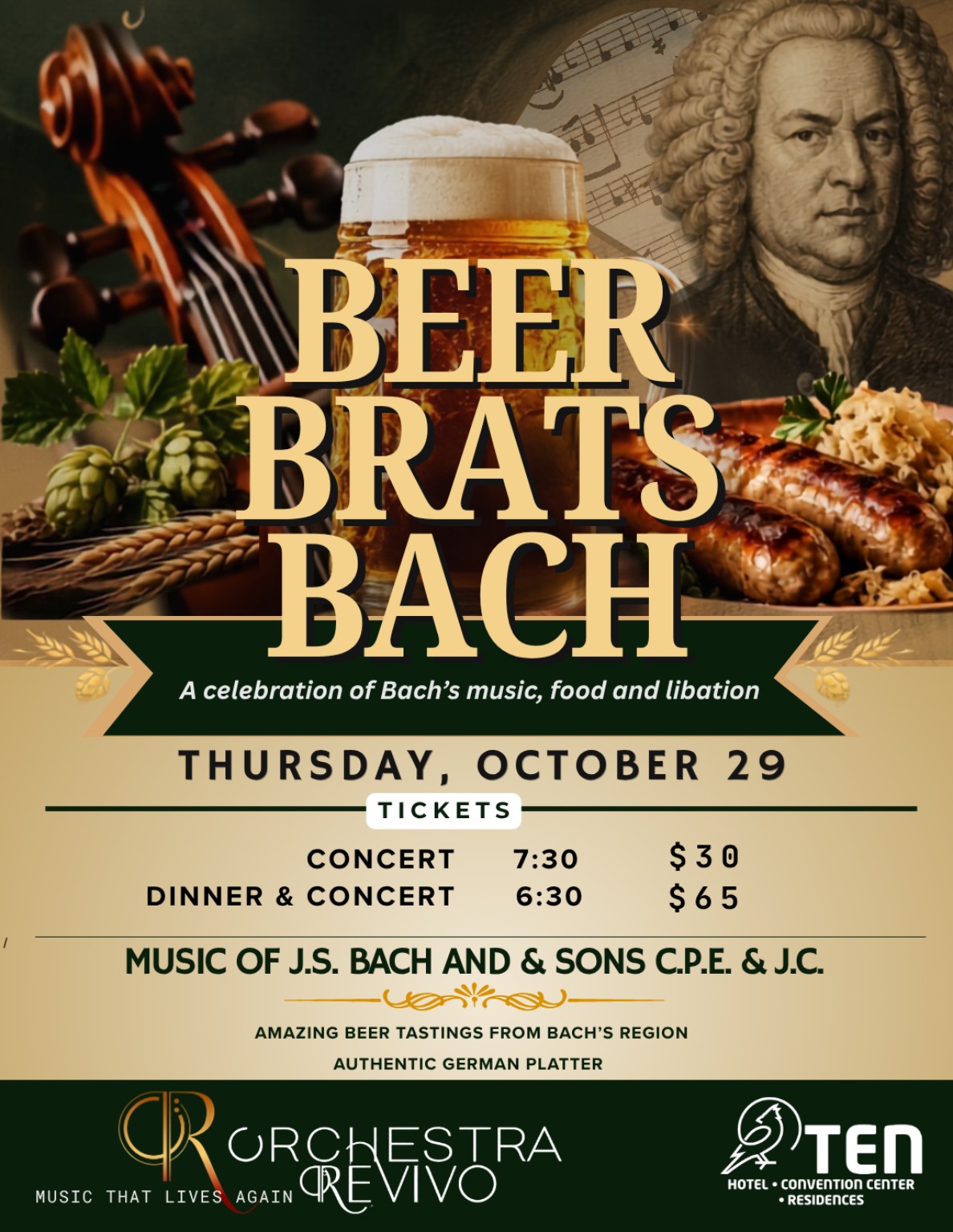 Official Beer, Brats & Bach event artwork