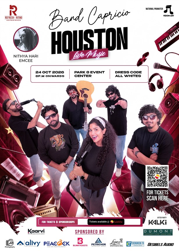 Official poster for Band Capricio Live in Houston in Houston, 2026-10-24.