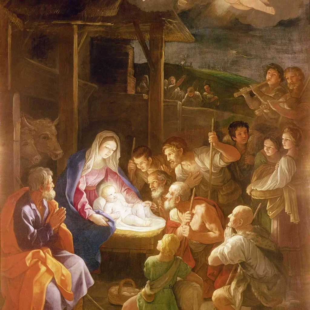 Historical Nativity painting used by Dallas Bach Society for its Messiah Sing-Along.