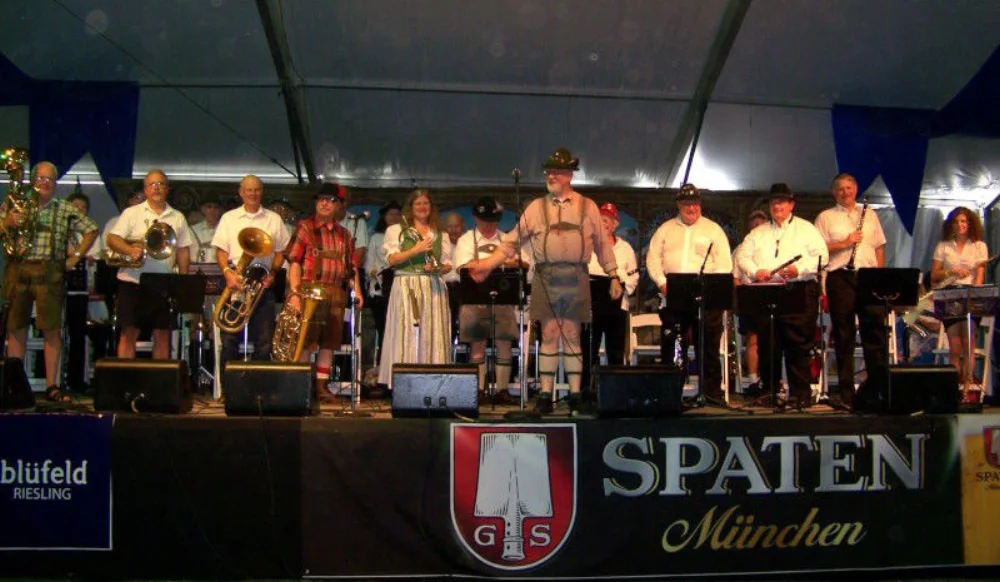 Frohsinn Kapelle playing at a previous Addison Oktoberfest, from the band’s website.