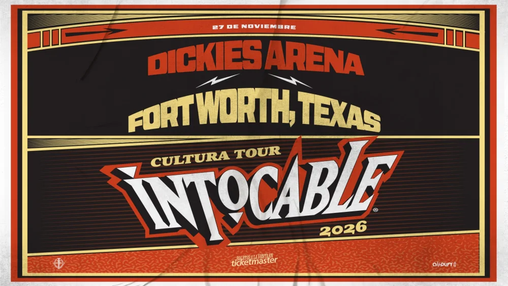 Official Intocable Cultura Tour artwork from Dickies Arena.