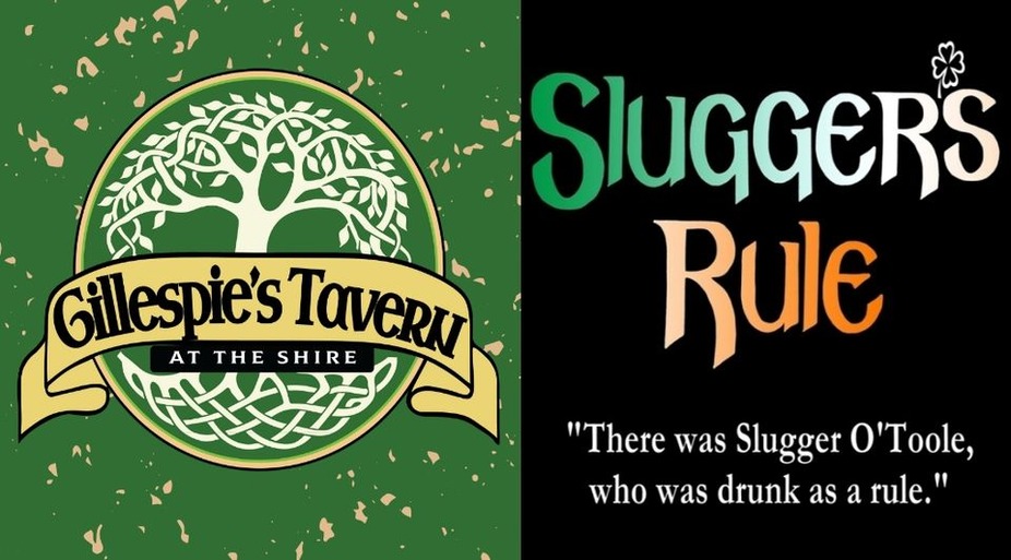 Official undated artist logo or promotional graphic for Sluggers Rule supplied on the venue programme; not a dated event poster.