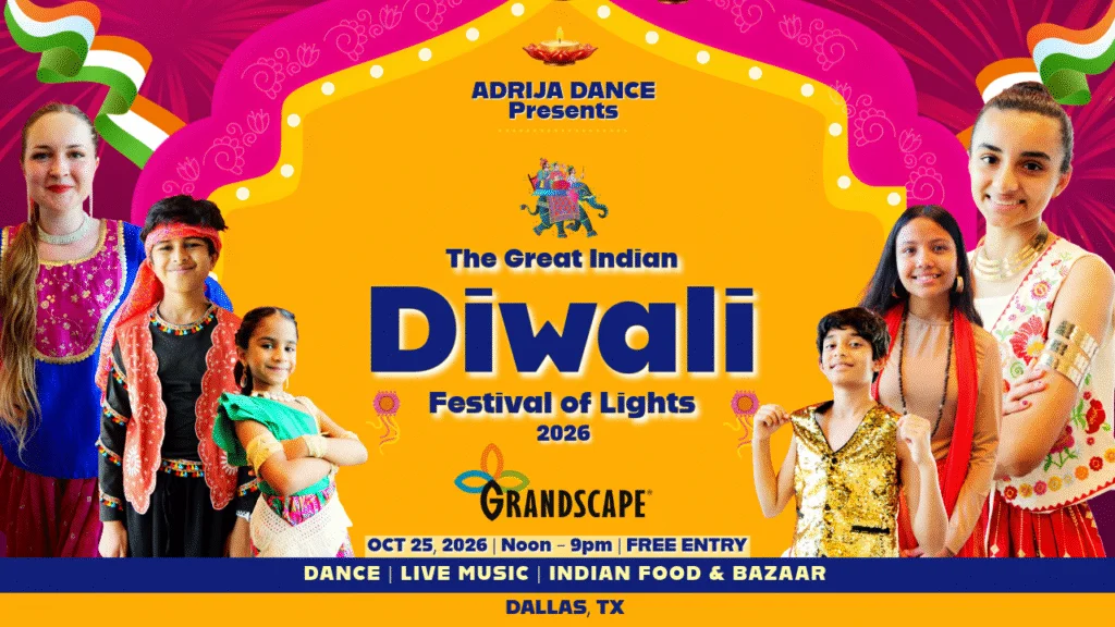 Official 2026 Grandscape Diwali artwork showing October 25, noon–9 PM.