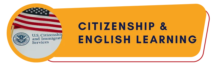 Official HCPL citizenship and English-learning banner; not a classroom photograph.