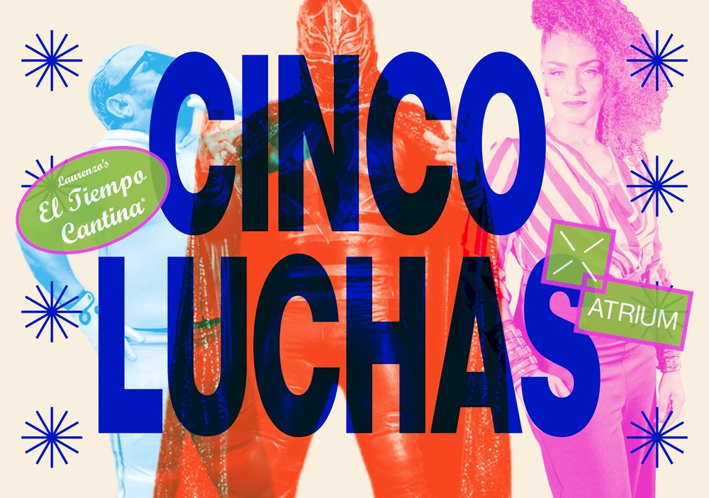 Official POST Día de los Muertos lucha libre event artwork.