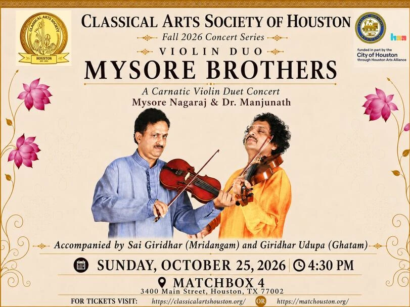 Official Mysore Brothers October 25 concert poster.