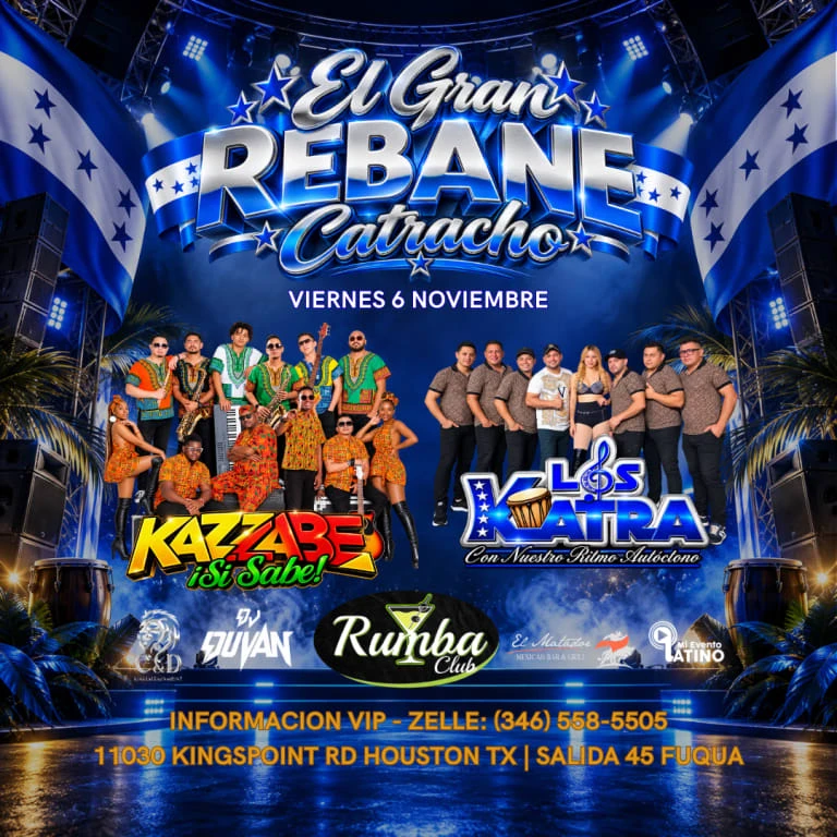 Cartel oficial del concierto de Kazzabe y Los Katra en Club Rumba.