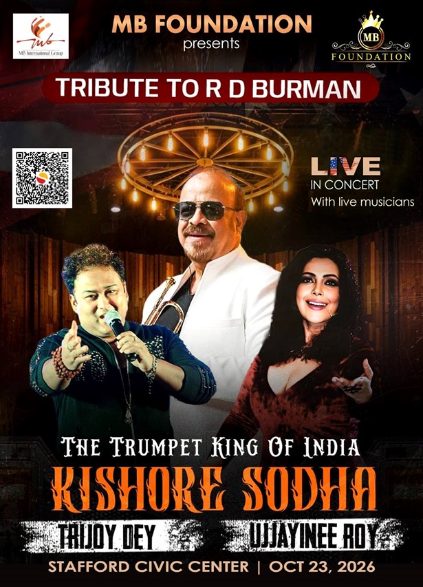 Official poster for Kishore Sodha — Tribute to R. D. Burman in Stafford, 2026-10-23.