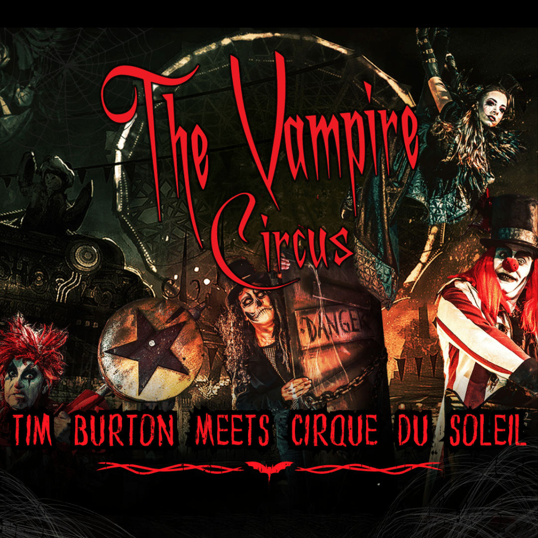 Official artwork for The Vampire Circus, the Des Plaines Theatre promotional image for the show.
