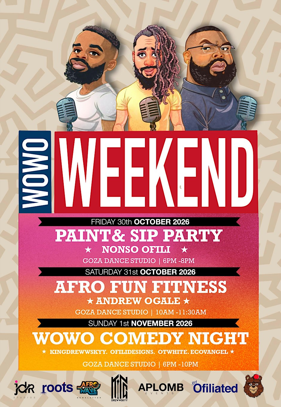 Official Eventbrite artwork for the Wowo Weekend event in Houston.